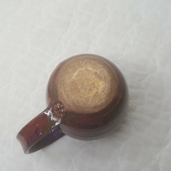 Coffee Mug Cup Studio Art Pottery Purple Drip Glaze Ceramic Marked on Handle JF - Picture 6 of 7